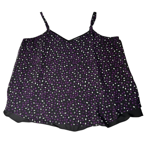 TORRID Sophie Chiffon Double Layer Swing Cami Black Purple Women's Plus Size 1 - Picture 10 of 16